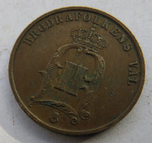 Load image into Gallery viewer, 1891 Sweden 2 Ore Coin
