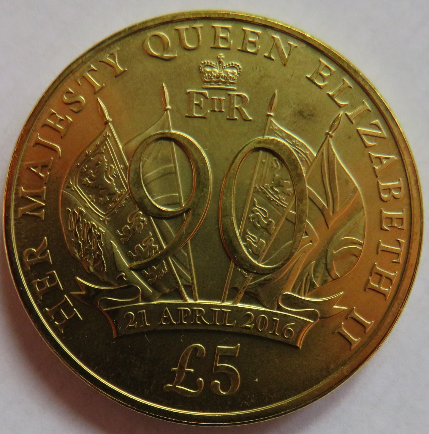 2016 Jersey £5 Five Pound Coin Queen Elizabeth 90th Birthday