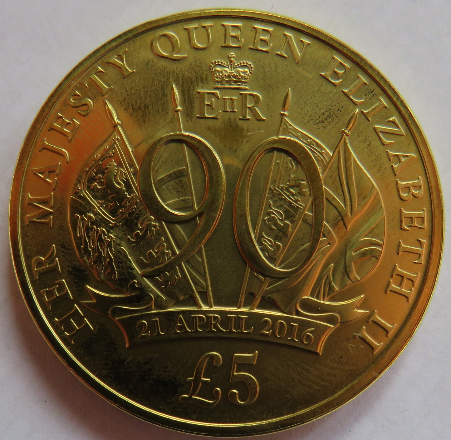 2016 Jersey £5 Five Pound Coin Queen Elizabeth 90th Birthday