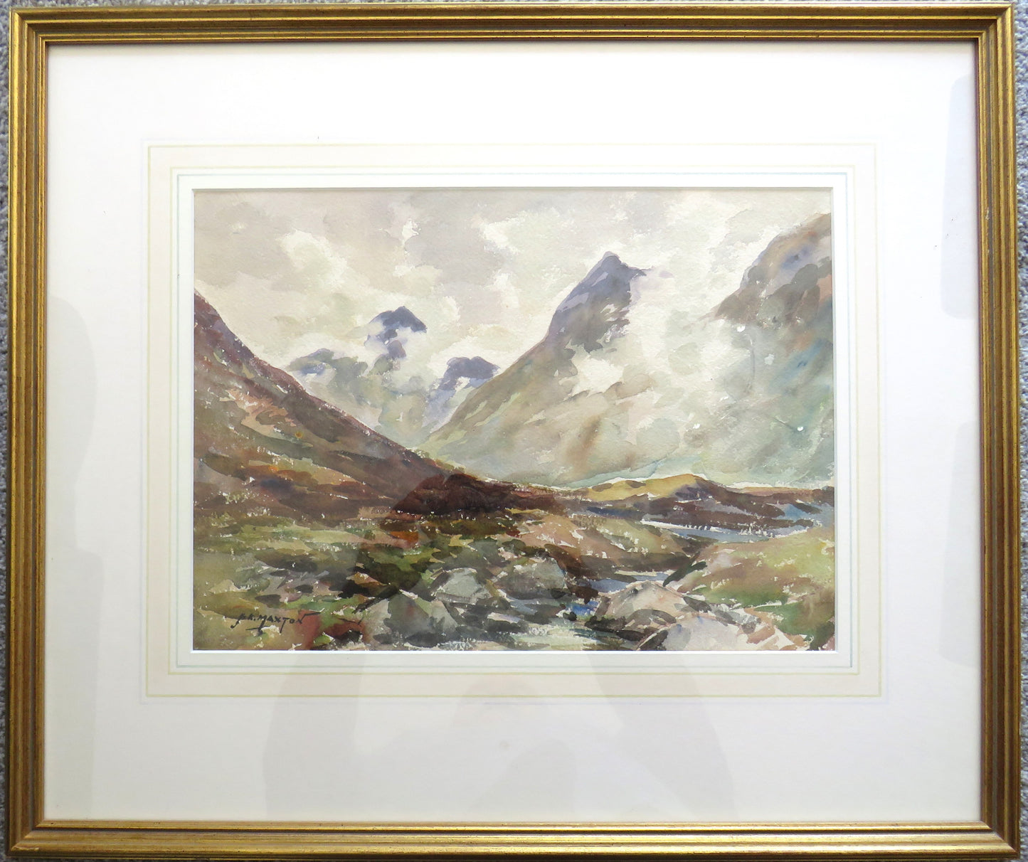 Vintage Framed Watercolour By John Kidd Maxwell (1878-1942) Glen Sannox Arran
