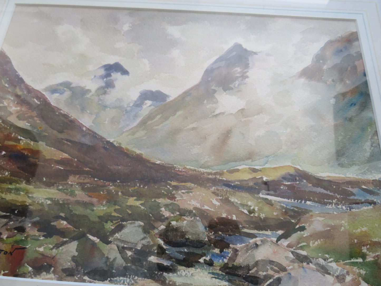 Vintage Framed Watercolour By John Kidd Maxwell (1878-1942) Glen Sannox Arran