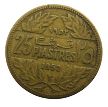 Load image into Gallery viewer, 1952 Lebanon 25 Piastres Coin
