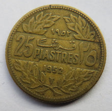 Load image into Gallery viewer, 1952 Lebanon 25 Piastres Coin
