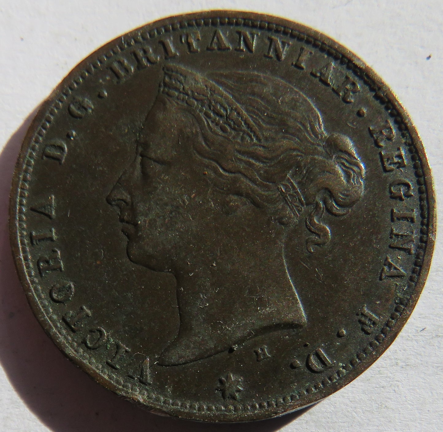 1877 Queen Victoria States of Jersey 1/24th of A Shilling Coin