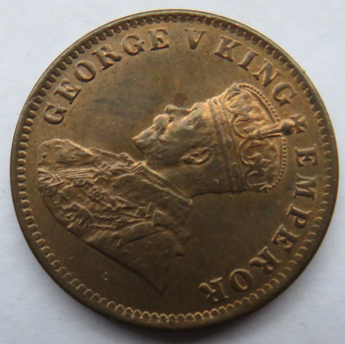 1918 King George V India 1/4 Anna Coin