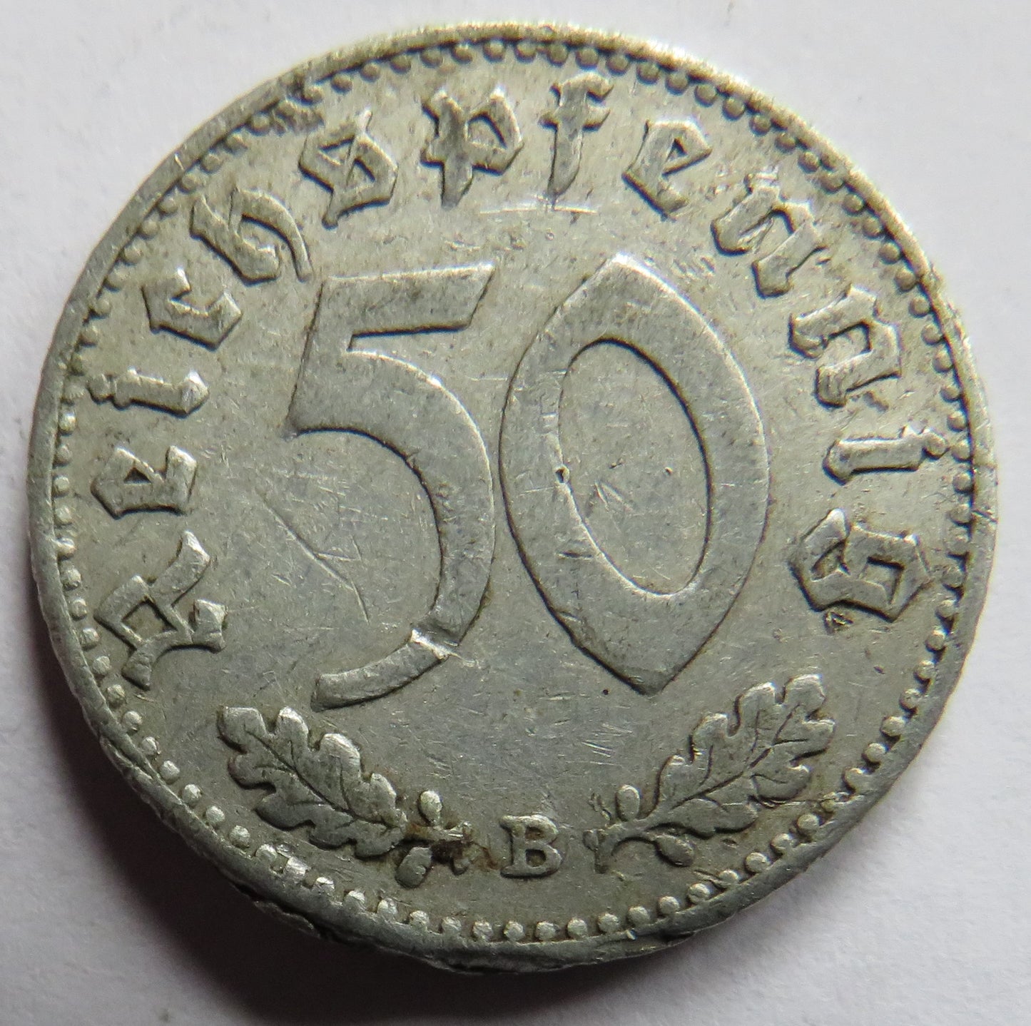 1940-B Germany - Third Reich 50 Reichspfennig Coin