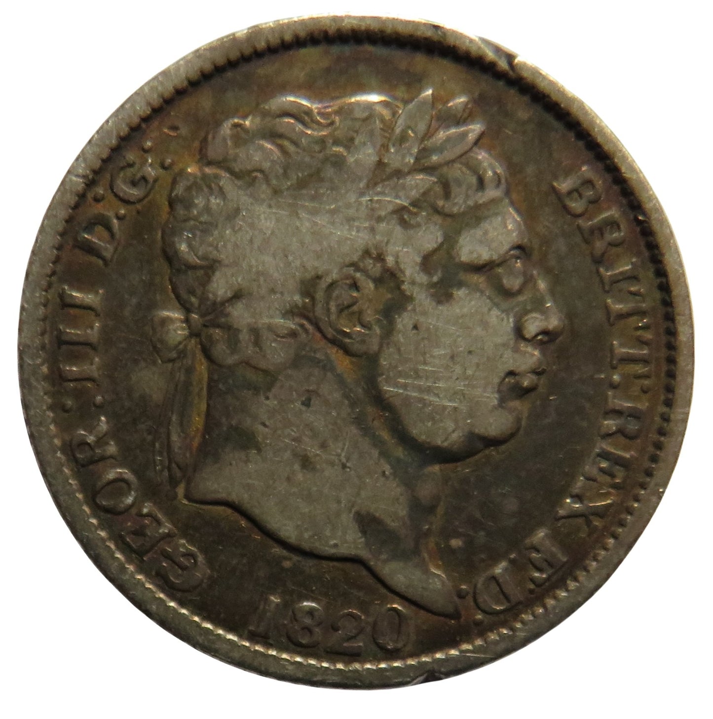 1820 King George III Silver Shilling Coin - Great Britain