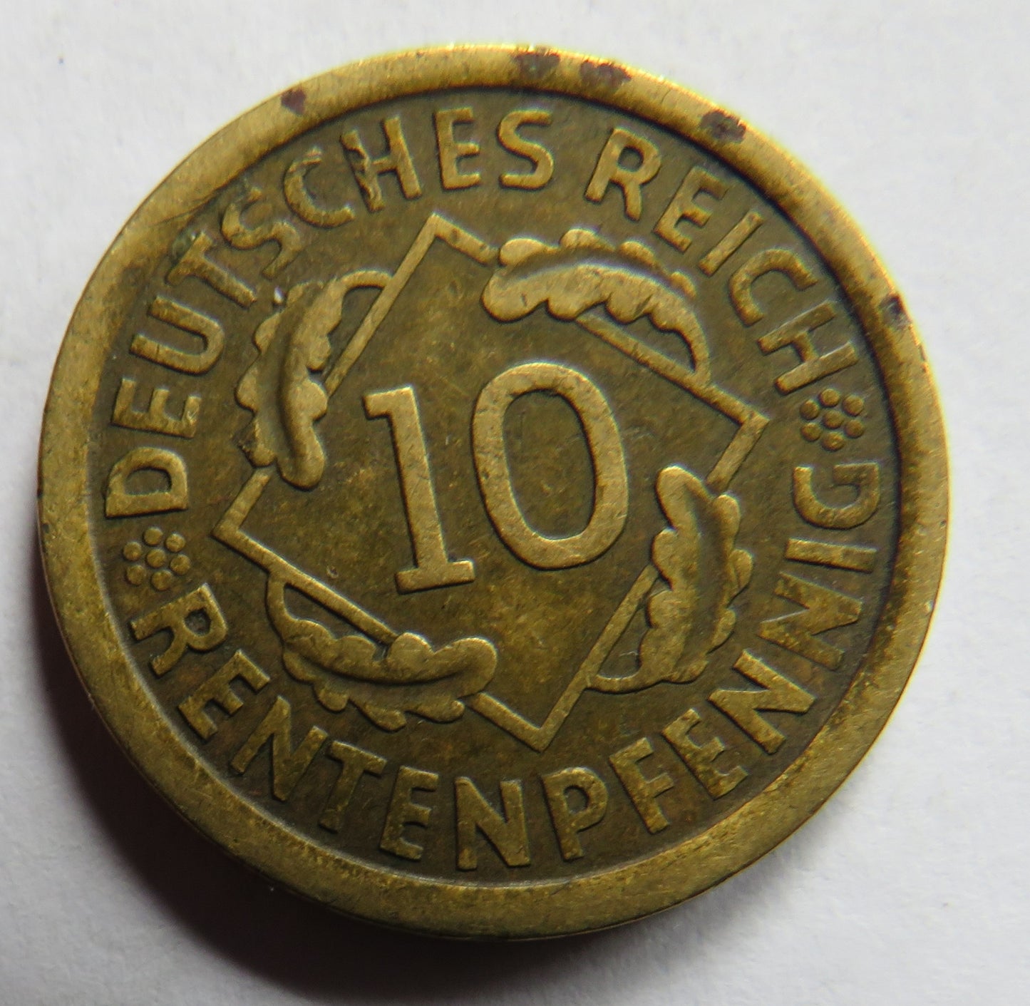 1924-A Germany - Weimar Republic 10 Rentenpfennig Coin