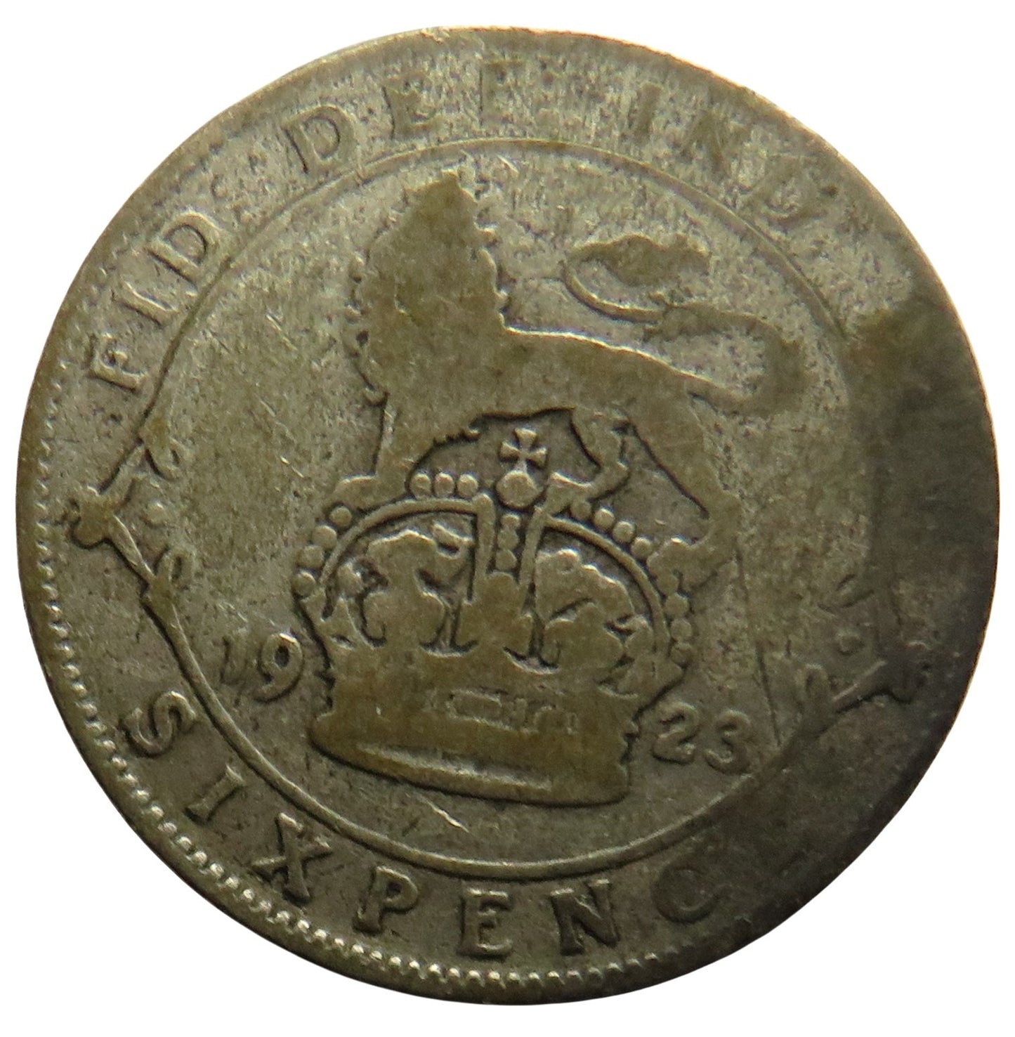 1923 King George V Silver Sixpence Coin Scarce Date