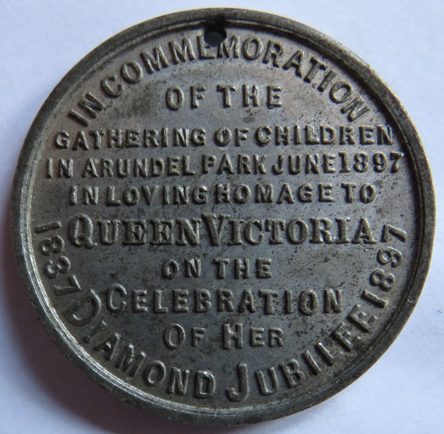 1837-1897 Queen Victoria Diamond Jubilee Arundel Park Medal