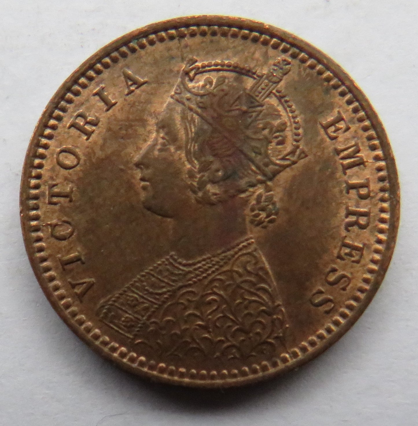 1893 Queen Victoria India 1/12th Anna Coin High Grade