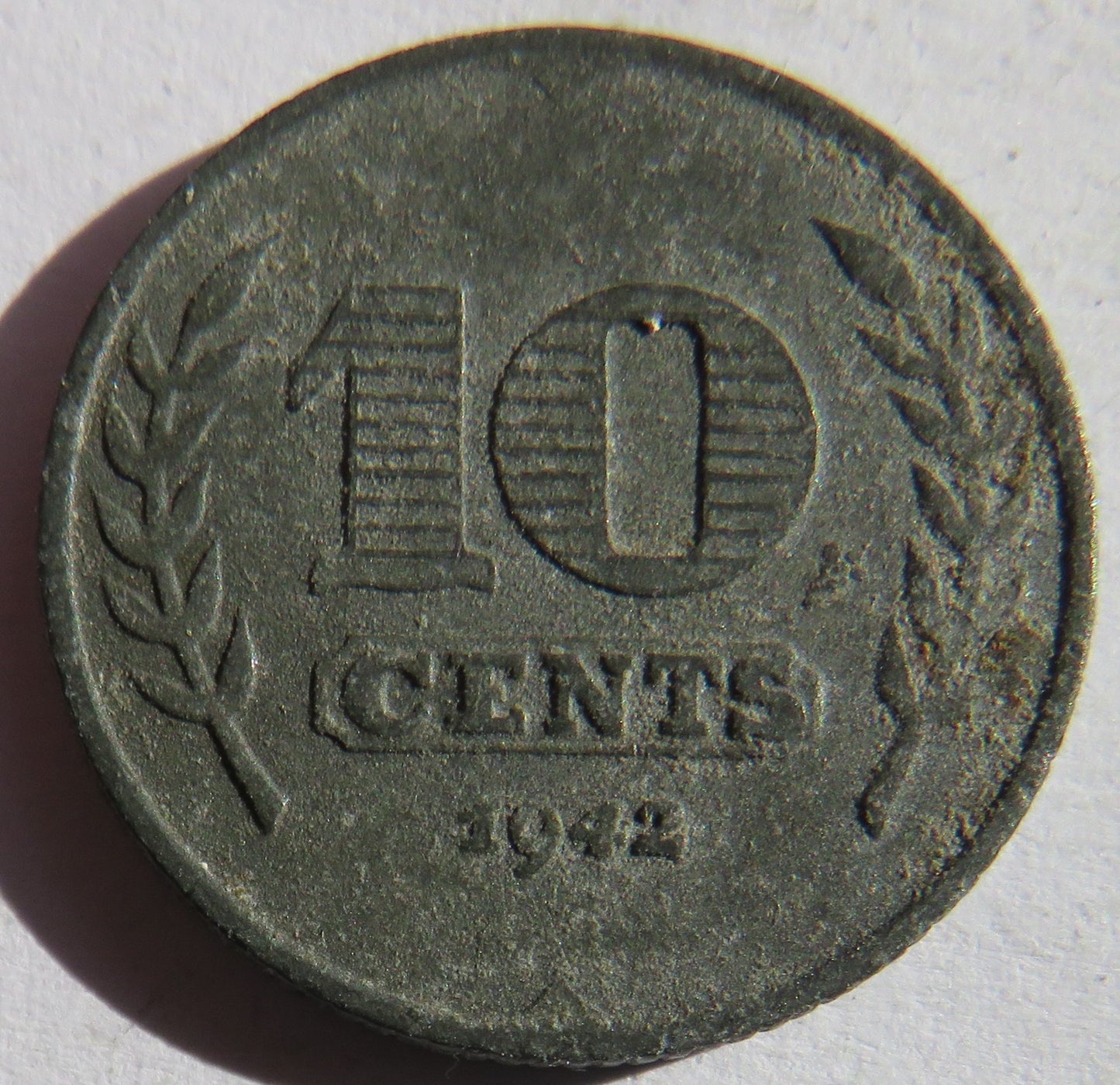 1942 Netherlands 10 Cents Coin