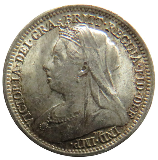 1900 Queen Victoria Silver Threepence Coin In Higher Grade - Great Britain