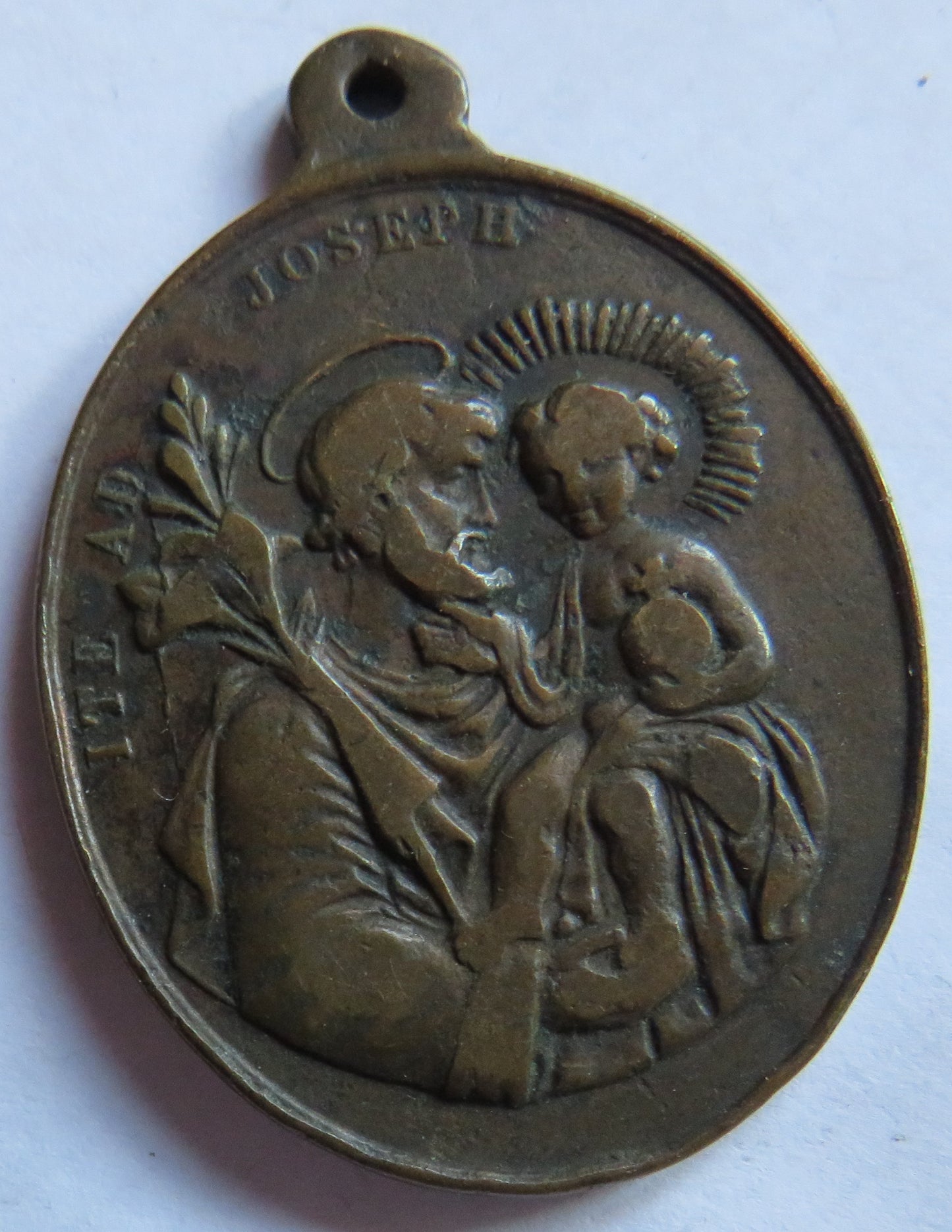 Antique Religious Christian Pendant / Medal Mary & Joseph