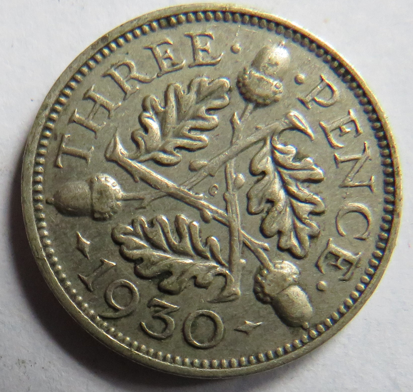 1930 King George V Silver Threepence Coin - Great Britain