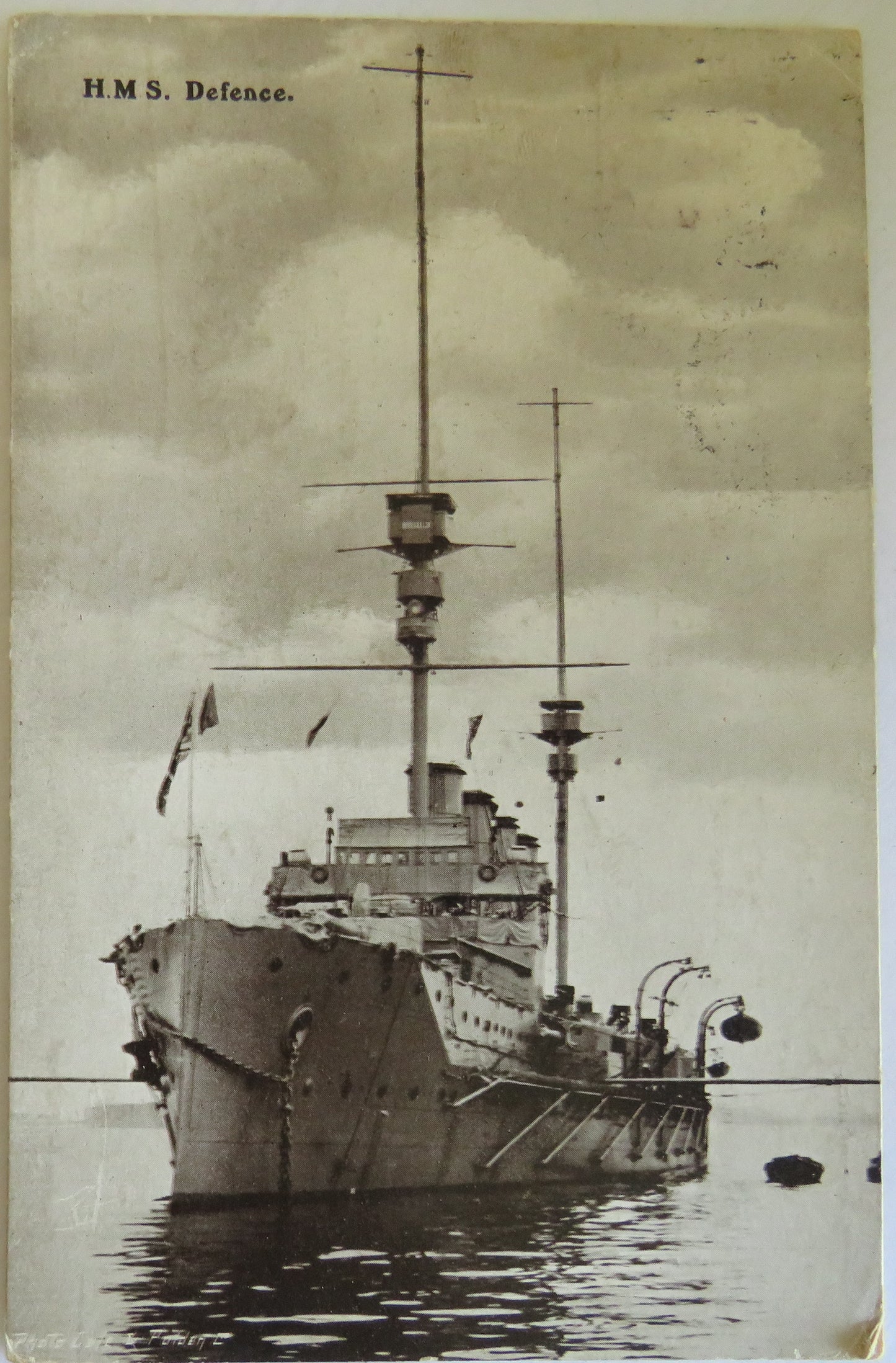 Vintage Warship Postcard of H.M.S. "Defence"