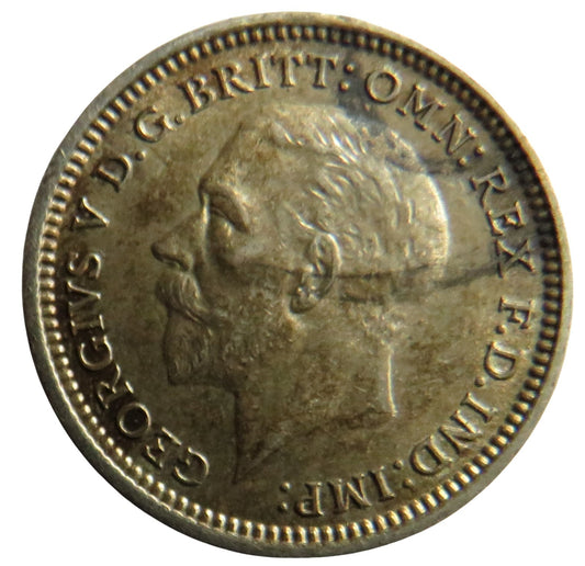 1933 King George V Silver Threepence Coin - Great Britain