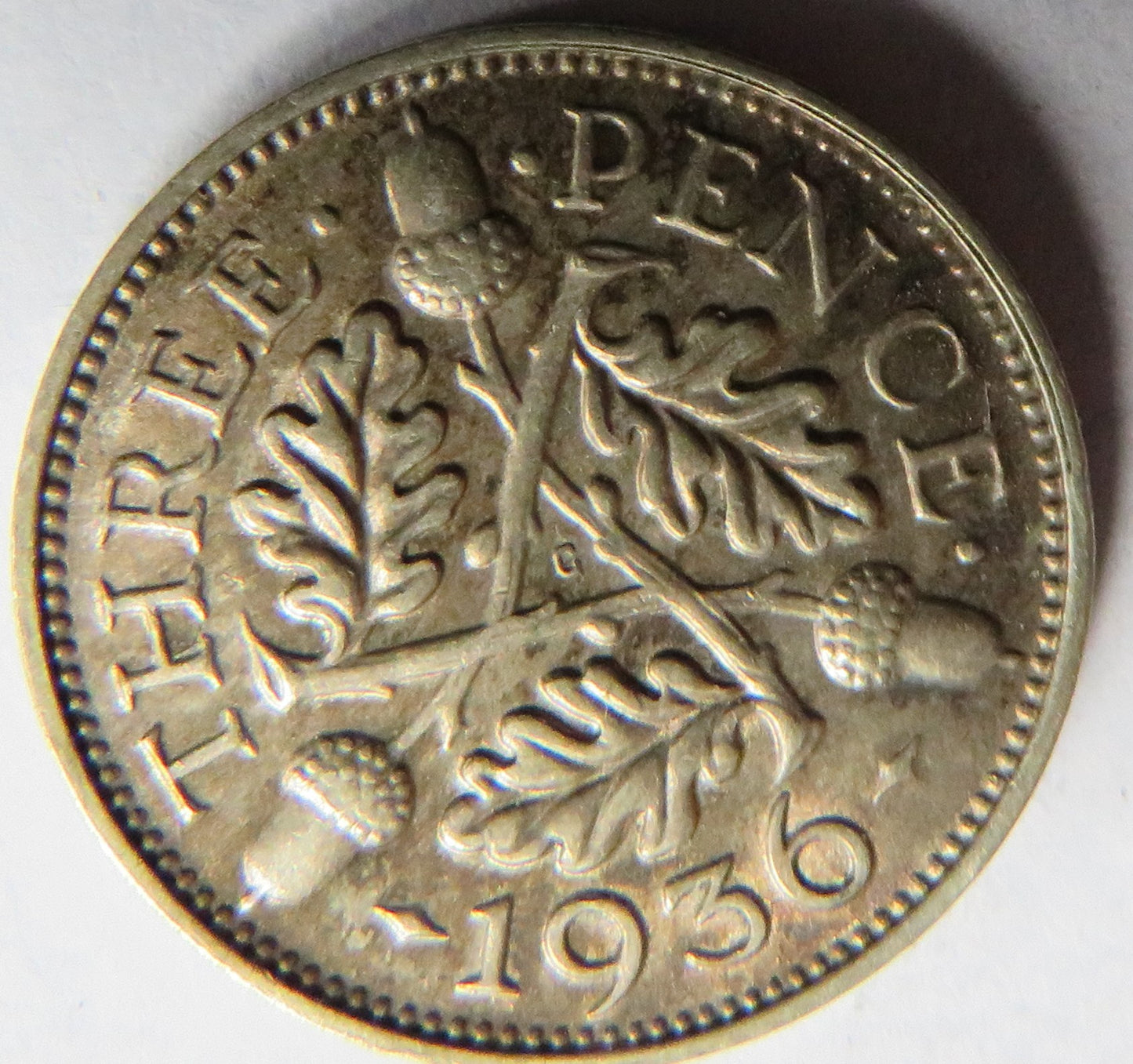 1936 King George V Silver Threepence Coin - Great Britain