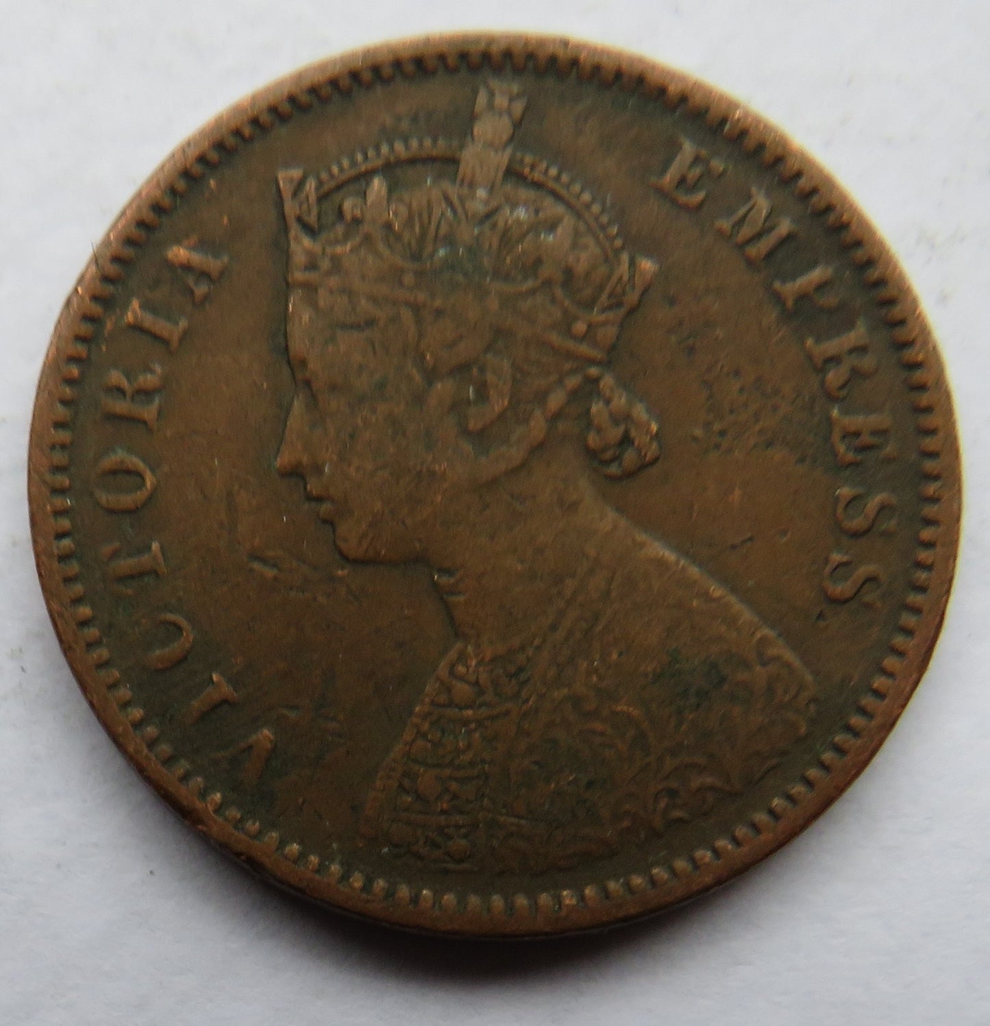 1889 Queen Victoria India 1/4 Quarter Anna Coin