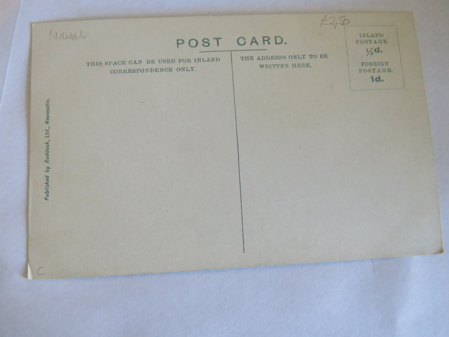 Vintage Warship Postcard of H.M.S. "Sutlez"