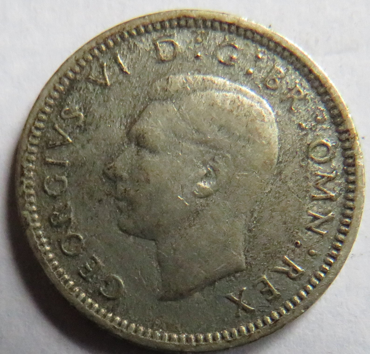 1944 King George VI Silver Threepence Coin - Great Britain