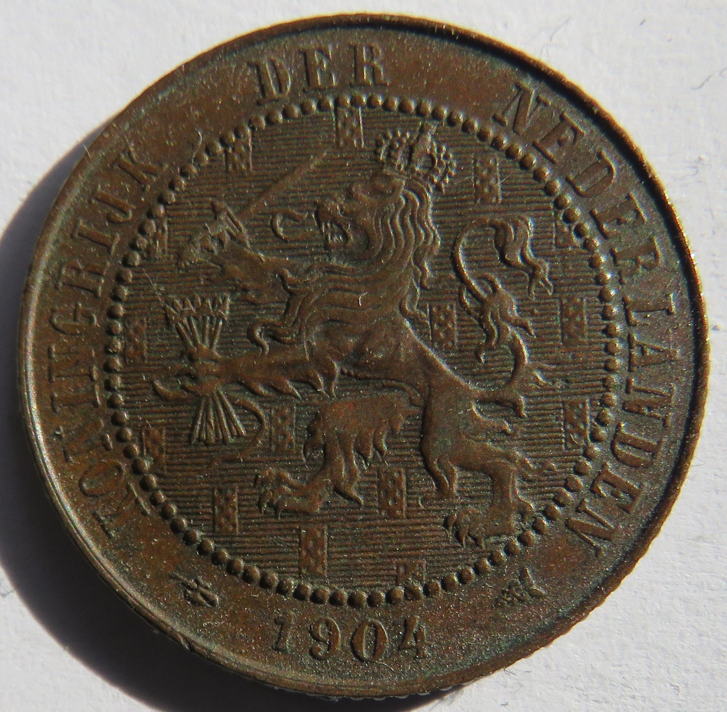 1904 Netherlands 2 & 1/2 Cents Coin