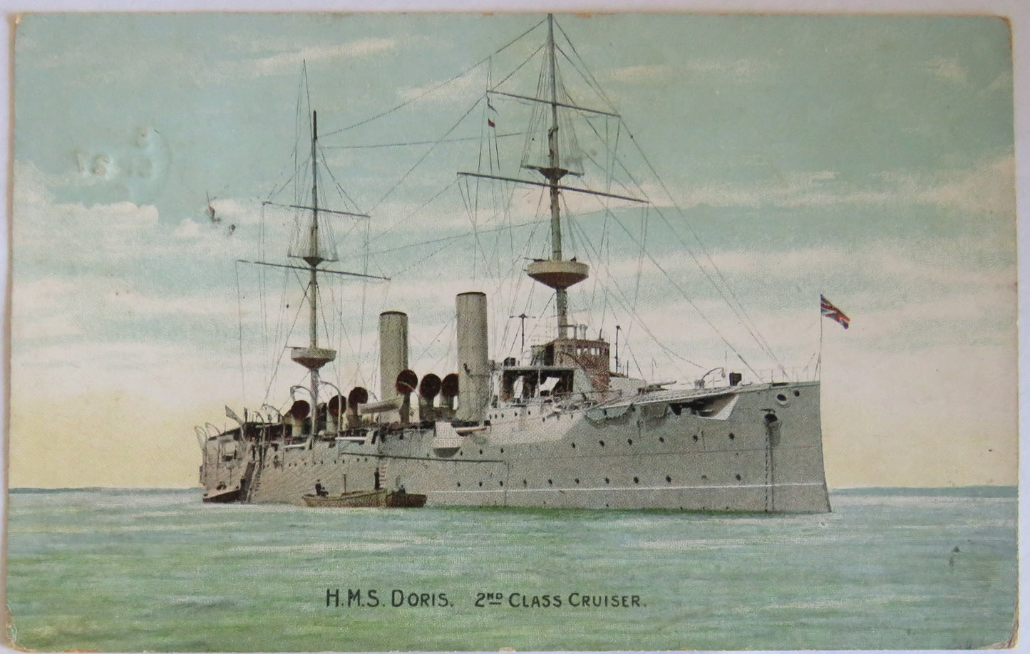 Vintage Warship Postcard of H.M.S. "Doris" 2nd Class Cruiser 1904