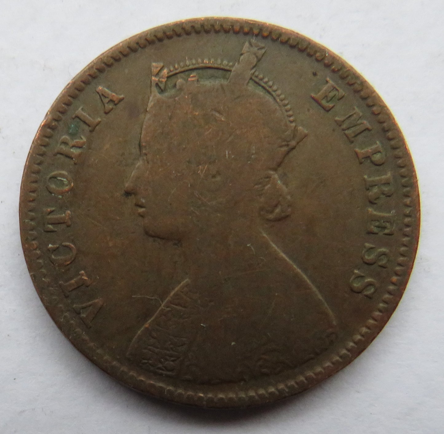 1887 Queen Victoria India 1/4 Quarter Anna Coin