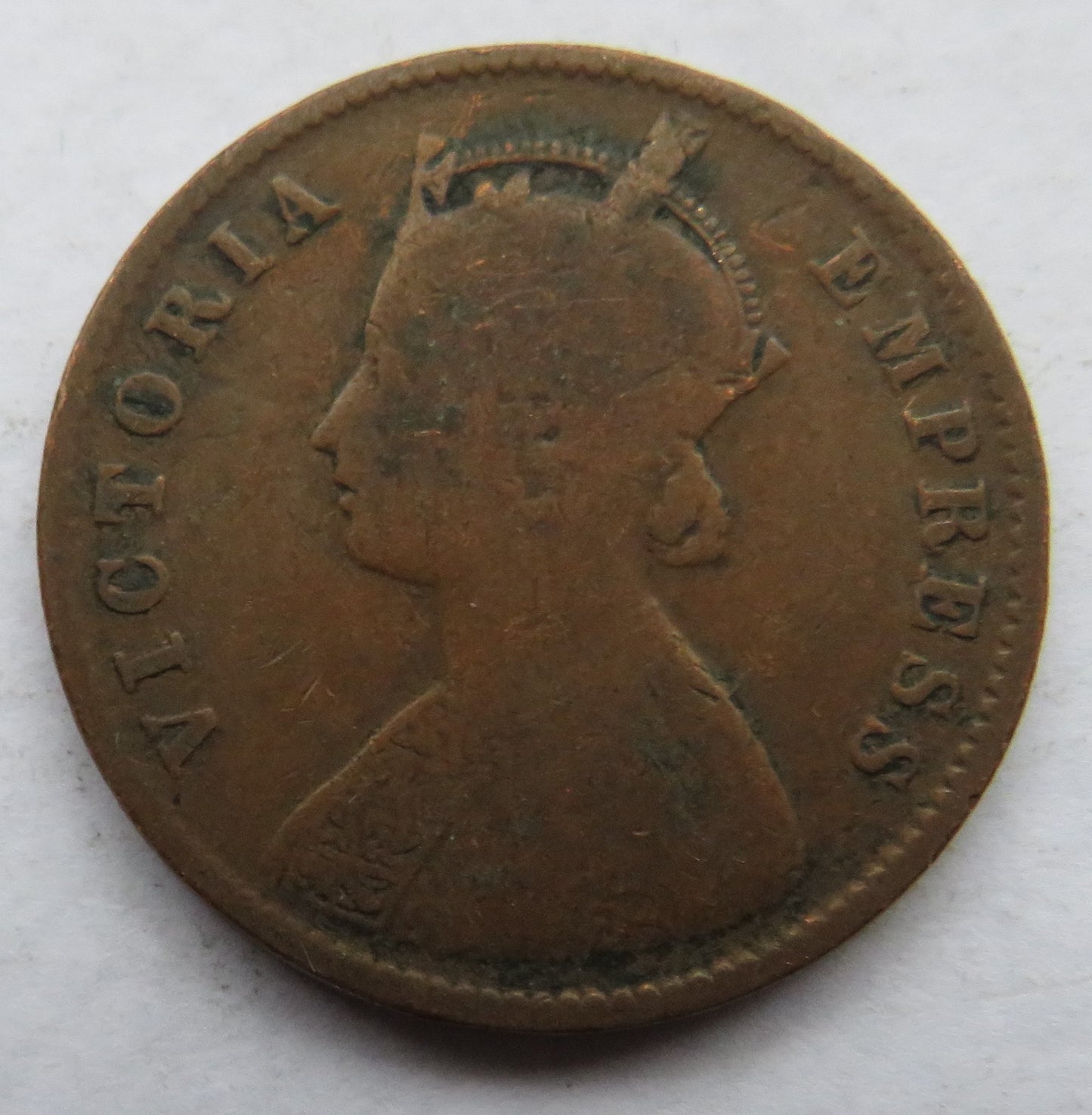 1886 Queen Victoria India 1/4 Quarter Anna Coin