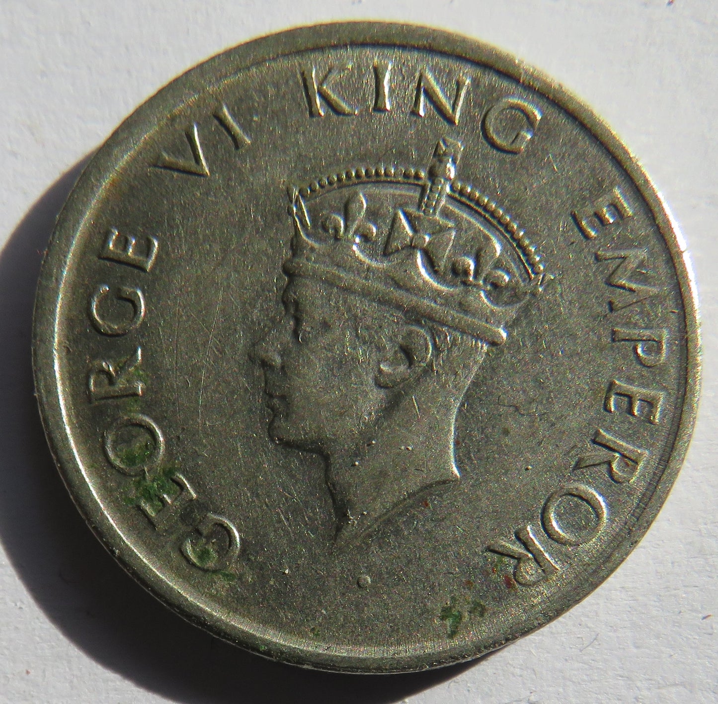 1947 King George VI India Half-Rupee Coin
