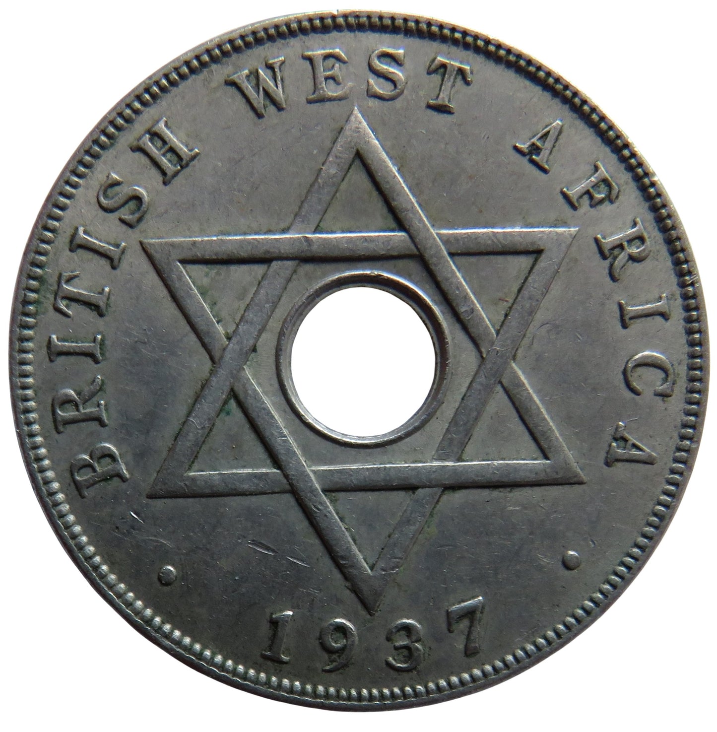 1937 British West Africa One Penny Coin