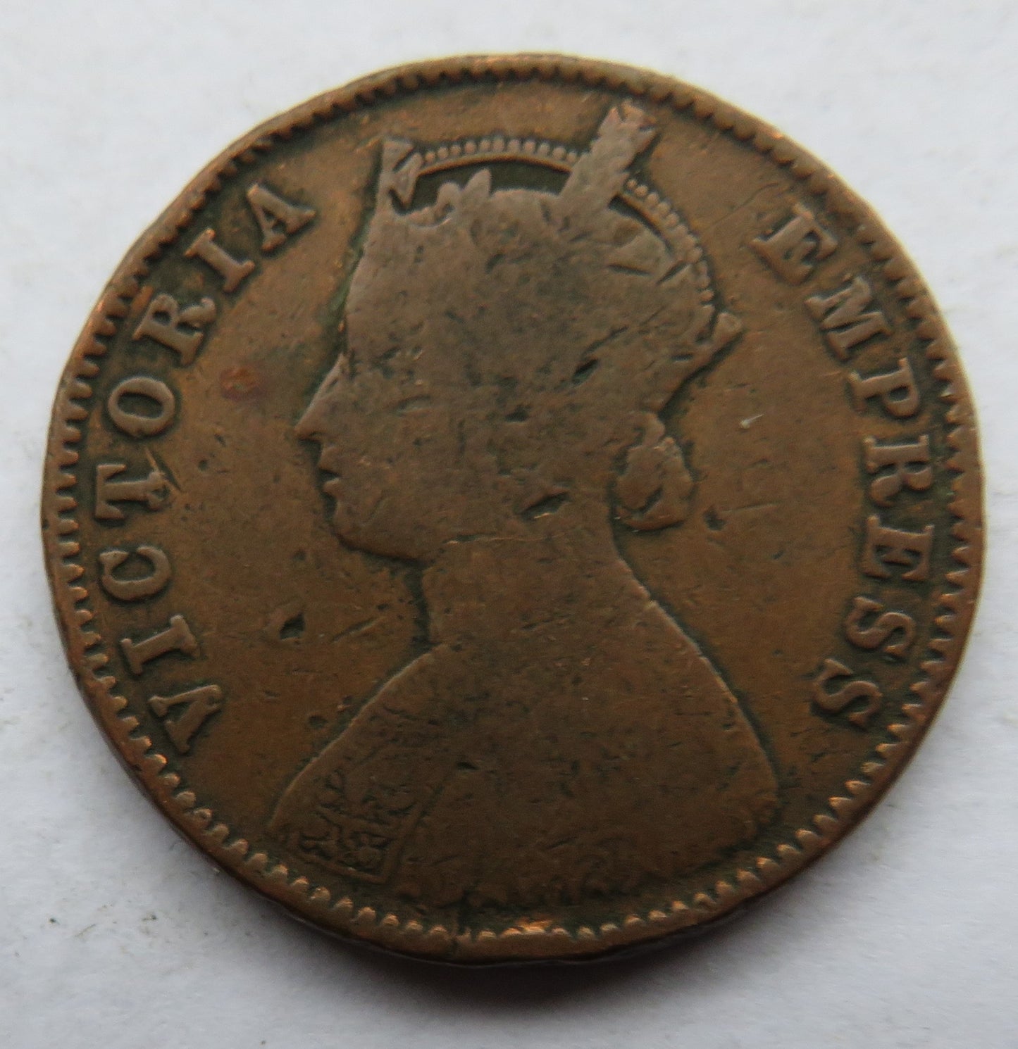 1883 Queen Victoria India 1/4 Quarter Anna Coin