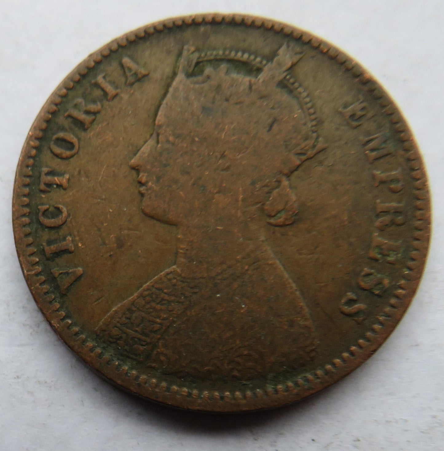 1882 Queen Victoria India 1/4 Quarter Anna Coin