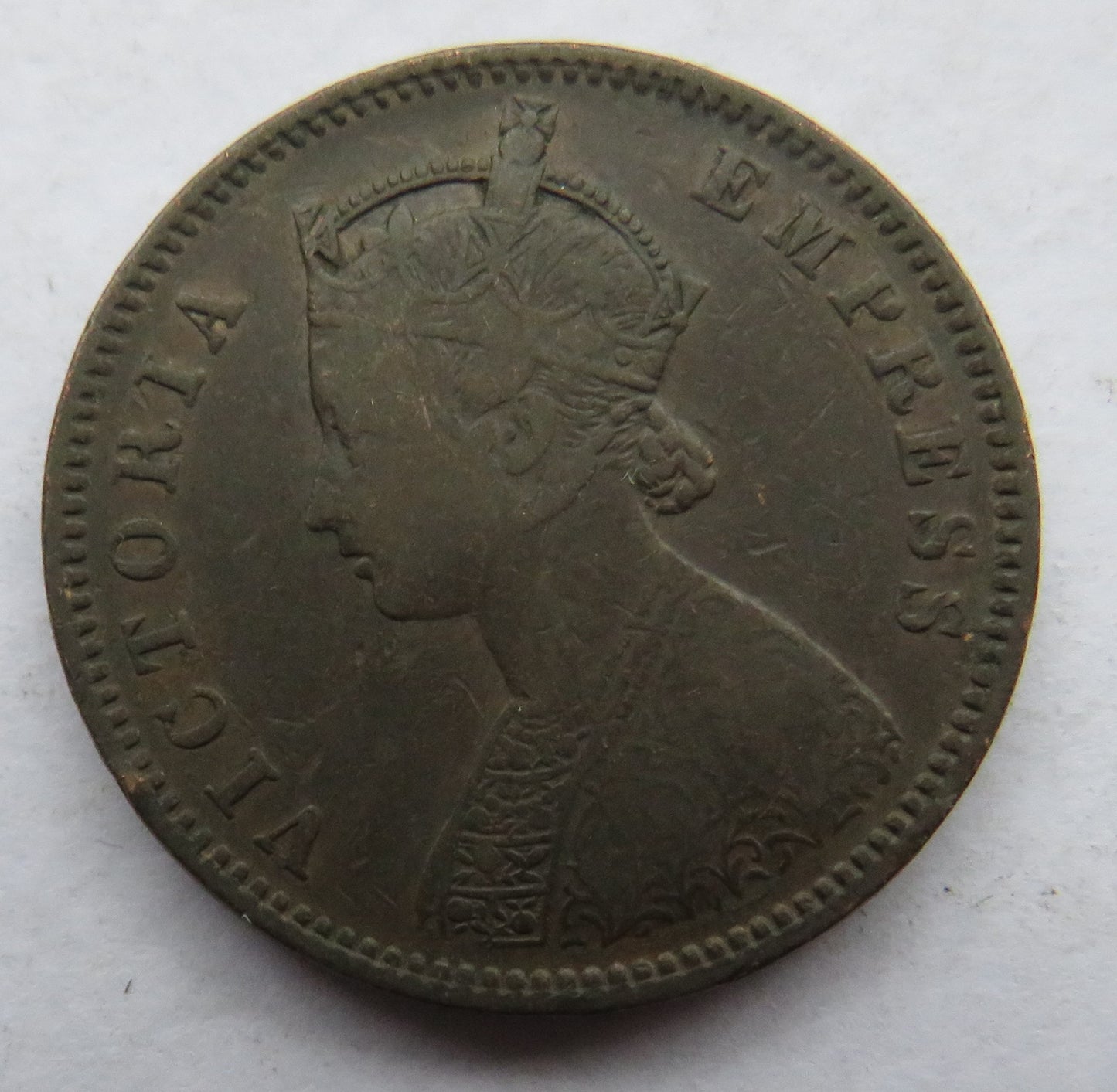 1887 Queen Victoria India 1/4 Quarter Anna Coin