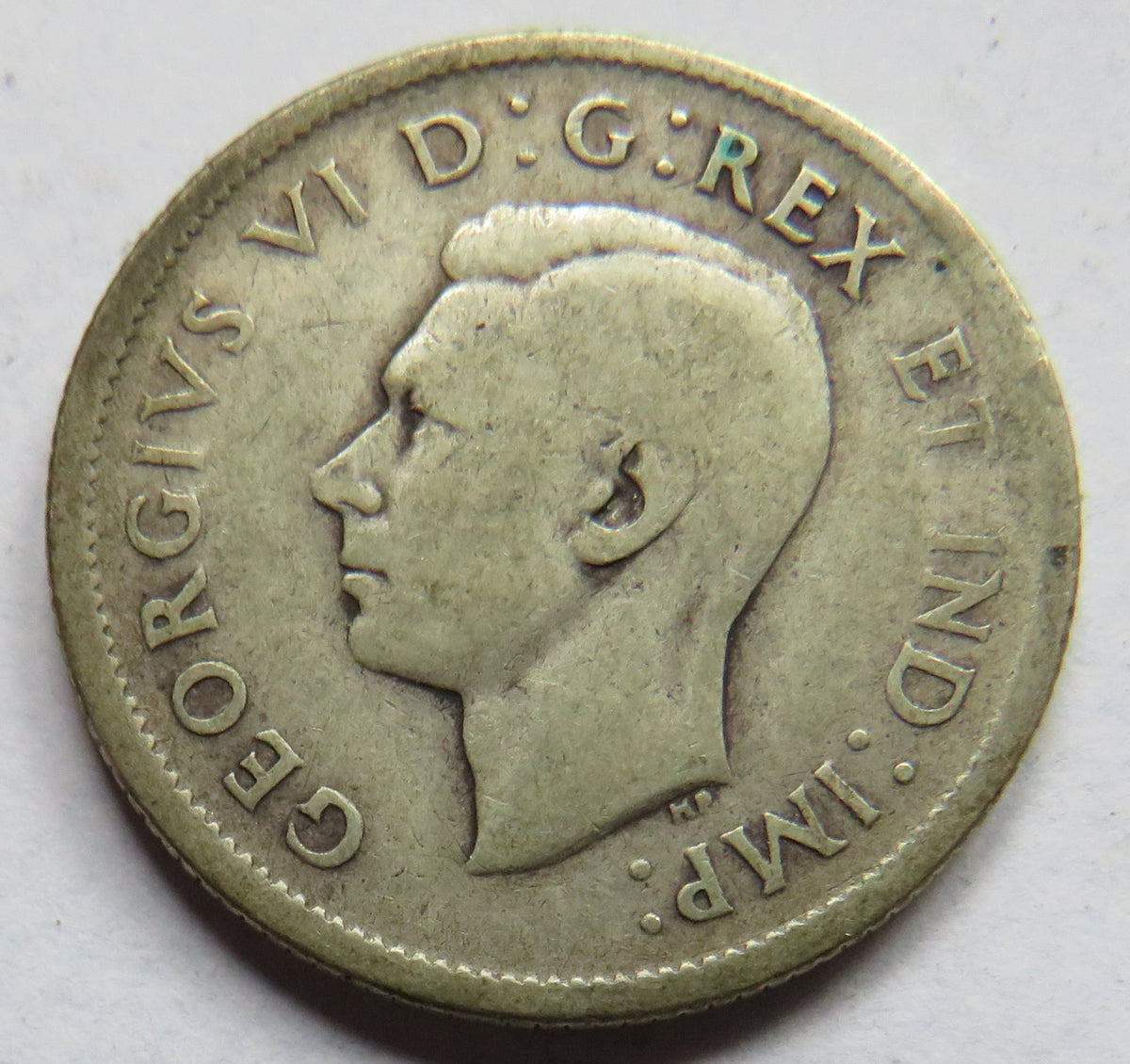1937 King George VI Canada Silver 25 Cents Coin