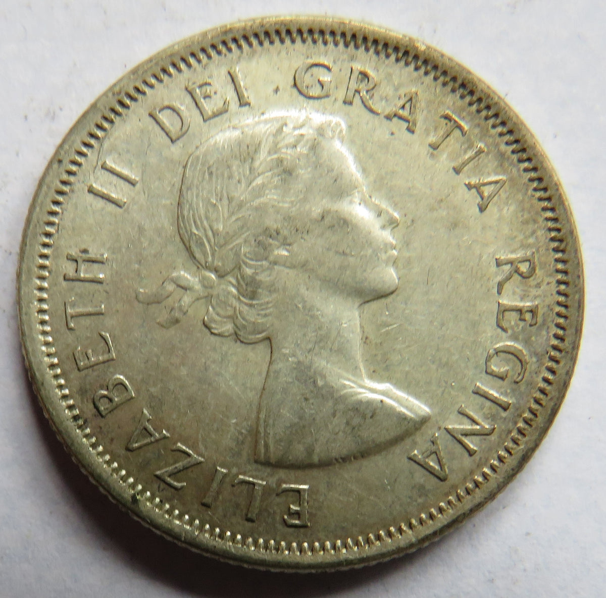1964 Queen Elizabeth Canada Silver 25 Cents Coin
