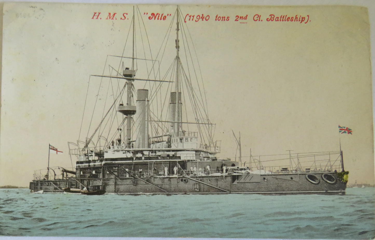 Vintage Warship Postcard of H.M.S "Nile" 1905