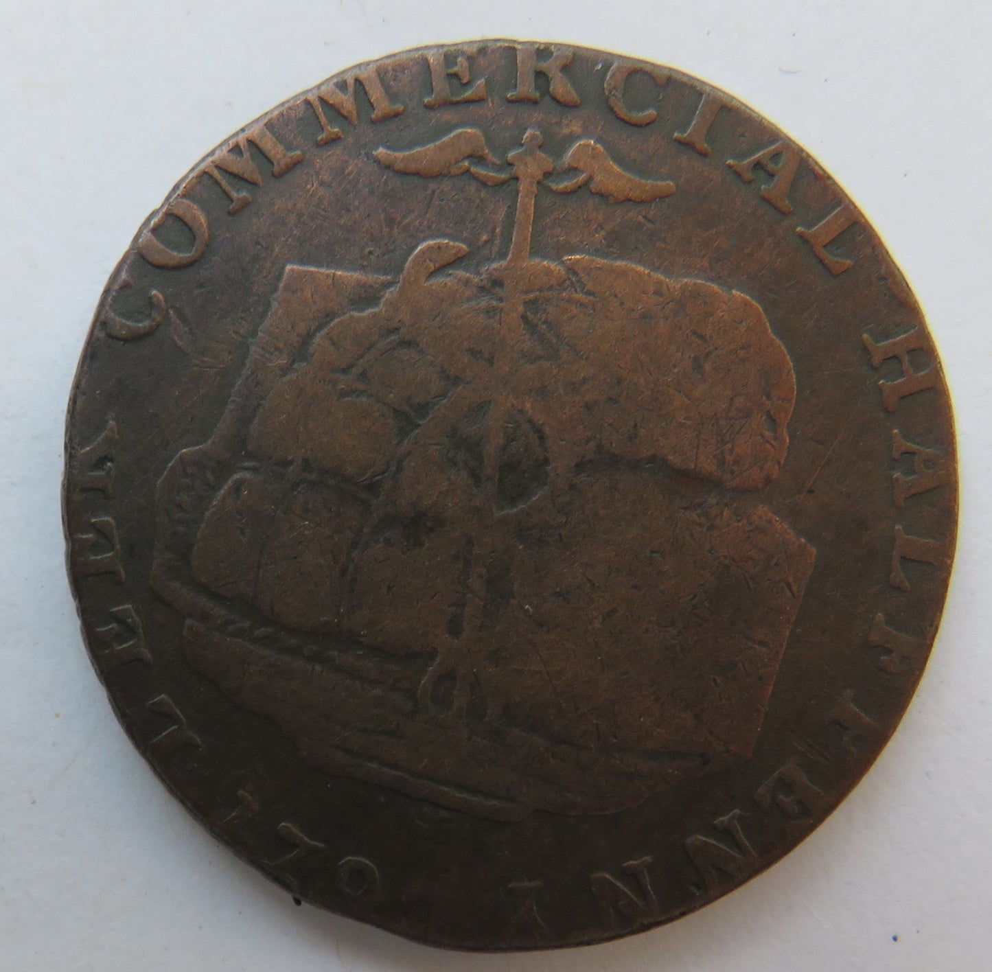 18thC Leek Commercial Halfpenny Token