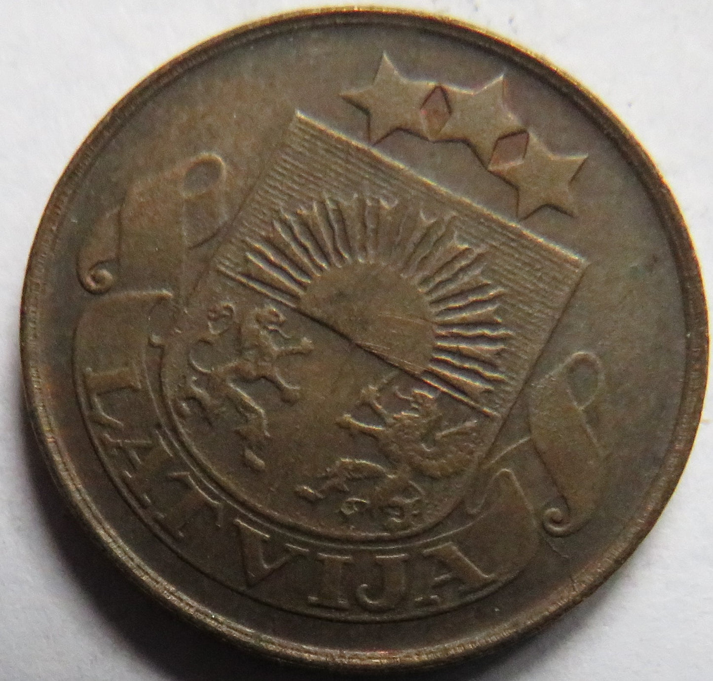 1922 Latvia One Santims Coin