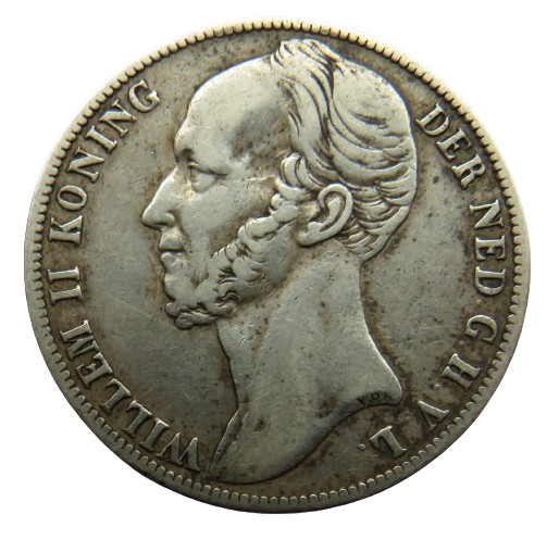 1847 Netherlands Silver One Gulden Coin