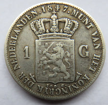 Load image into Gallery viewer, 1847 Netherlands Silver One Gulden Coin
