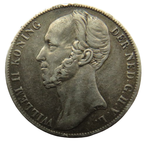 1848 Netherlands Silver One Gulden Coin