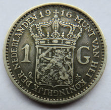 Load image into Gallery viewer, 1916 Netherlands Silver One Gulden Coin
