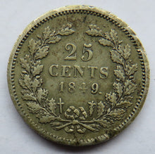 Load image into Gallery viewer, 1849 Netherlands Silver 25 Cents Coin
