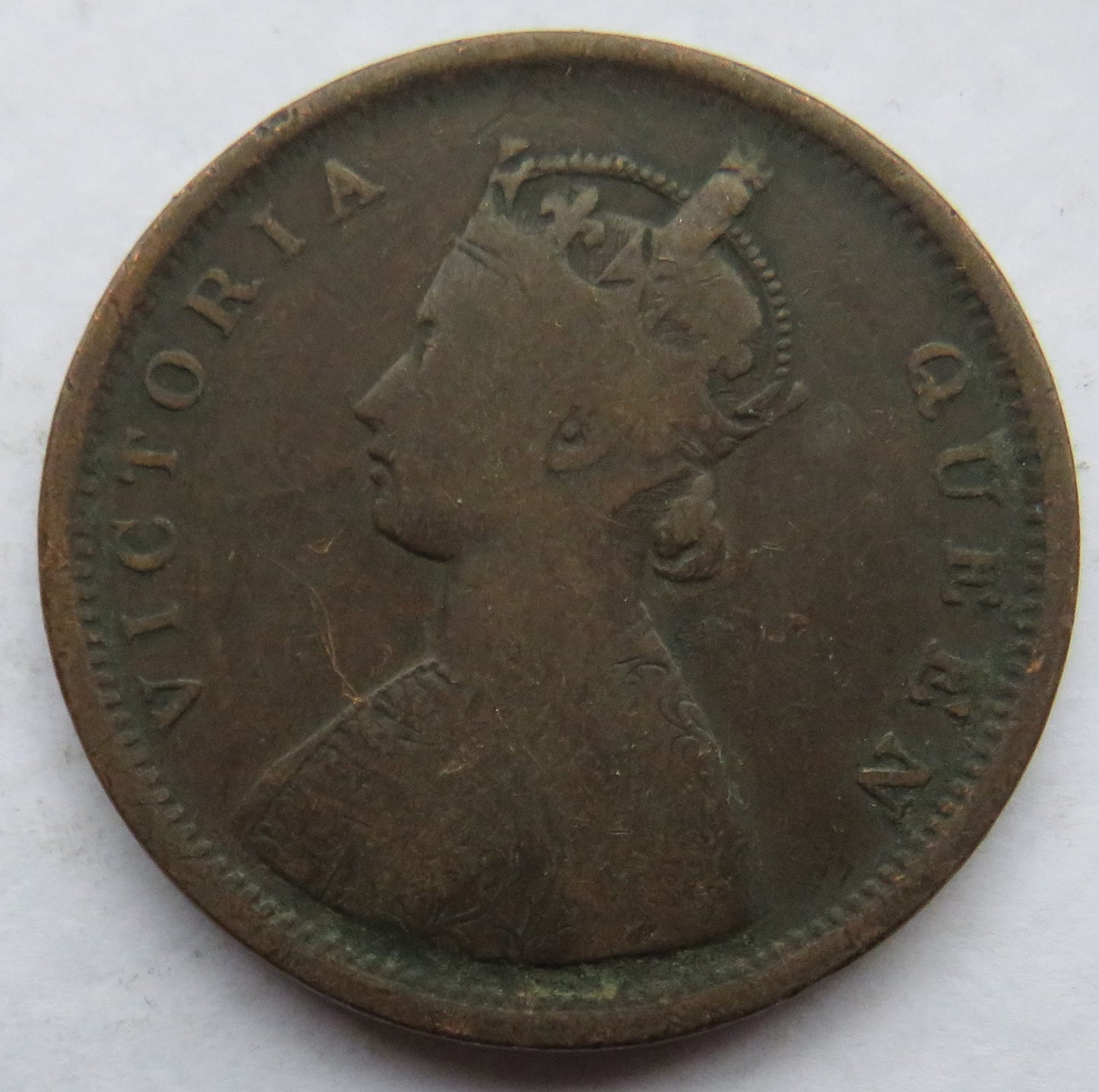 1862 Queen Victoria India 1/2 Anna Coin