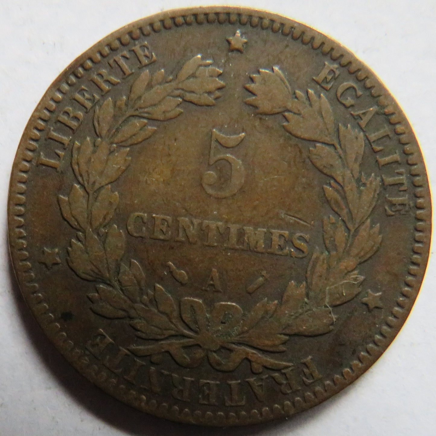 1891-A France 5 Centimes Coin