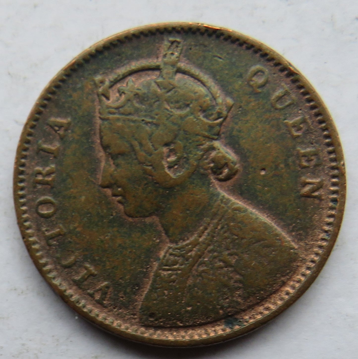 1862 Queen Victoria India 1/4 Quarter Anna Coin