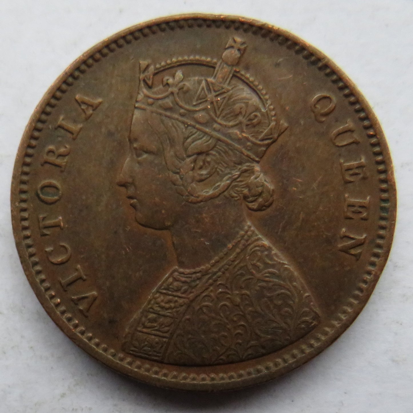 1862 Queen Victoria India 1/4 Quarter Anna Coin