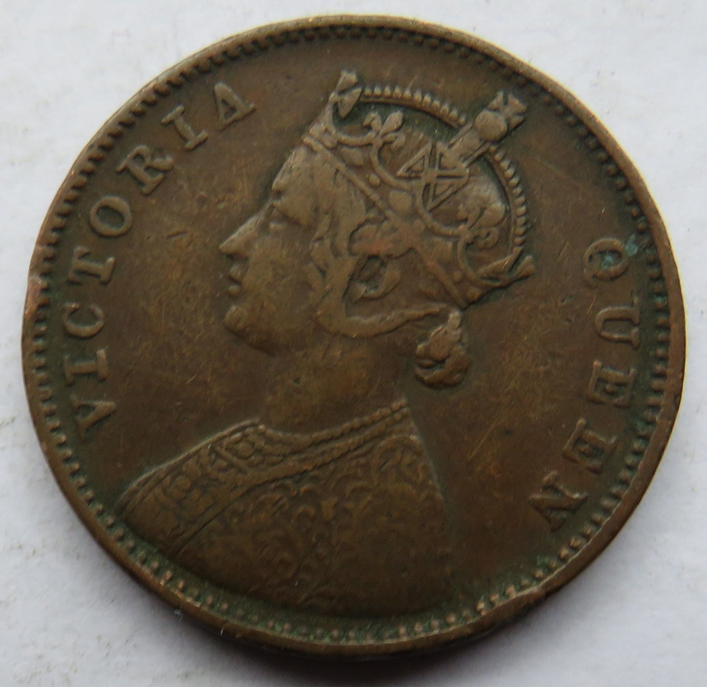 1862 Queen Victoria India 1/4 Quarter Anna Coin