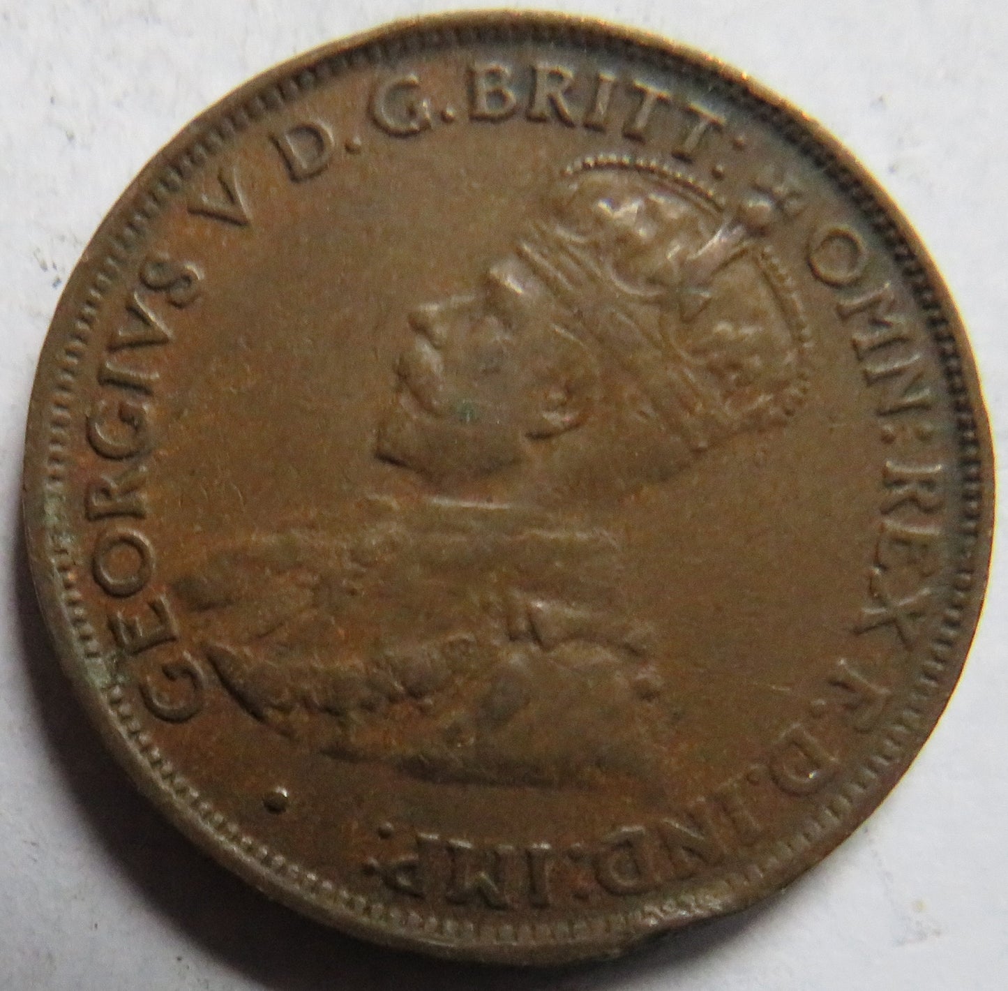 1927 King George V Australia Halfpenny Coin
